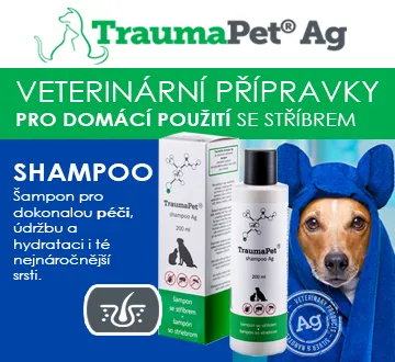 TraumaPet Ag. Veterinární přípravky pro domácí použití se stříbrem. Shampoo. Šampon pro dokonalou péči, údržbu a hydrataci i té nejnáročnější srsti.