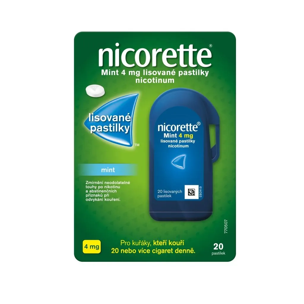 Nicorette Mint 4 mg 20 lisovaných pastilek