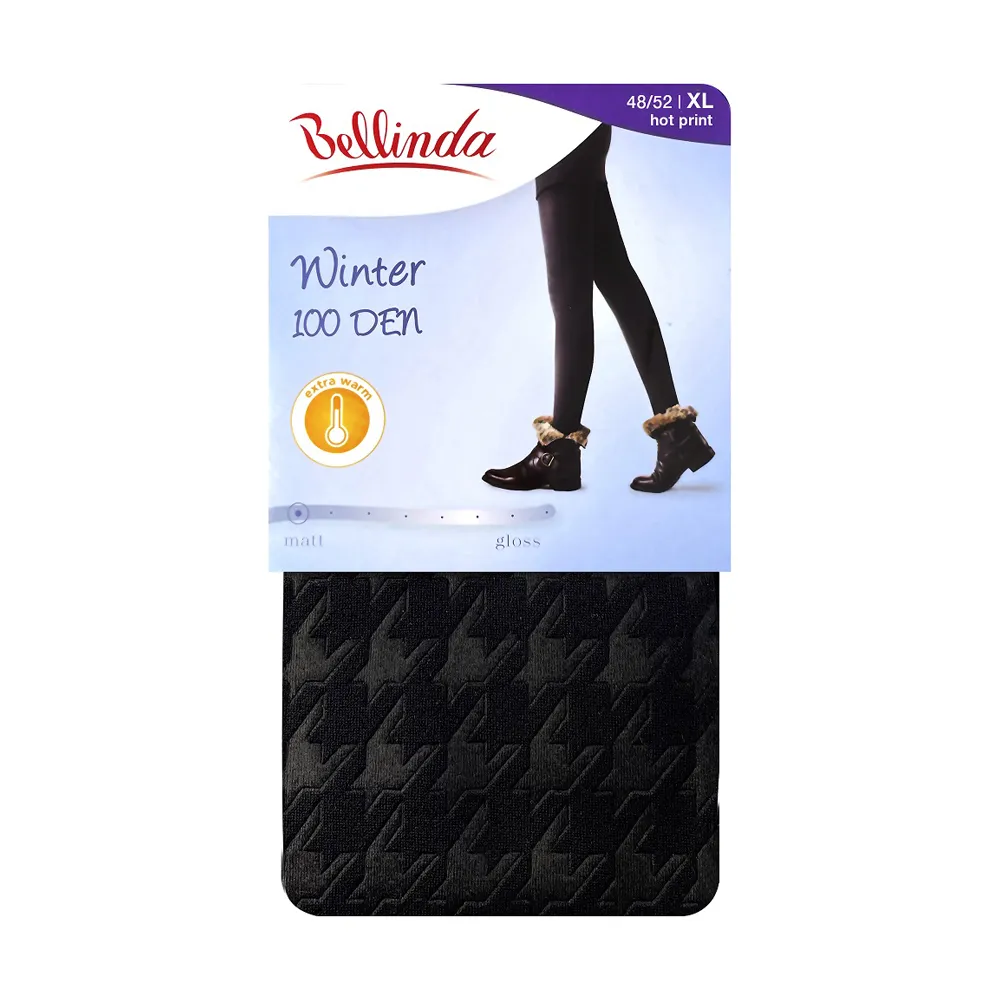 Bellinda Winter 100 DEN vel. 52 dámské teplé punčochové kalhoty hot print