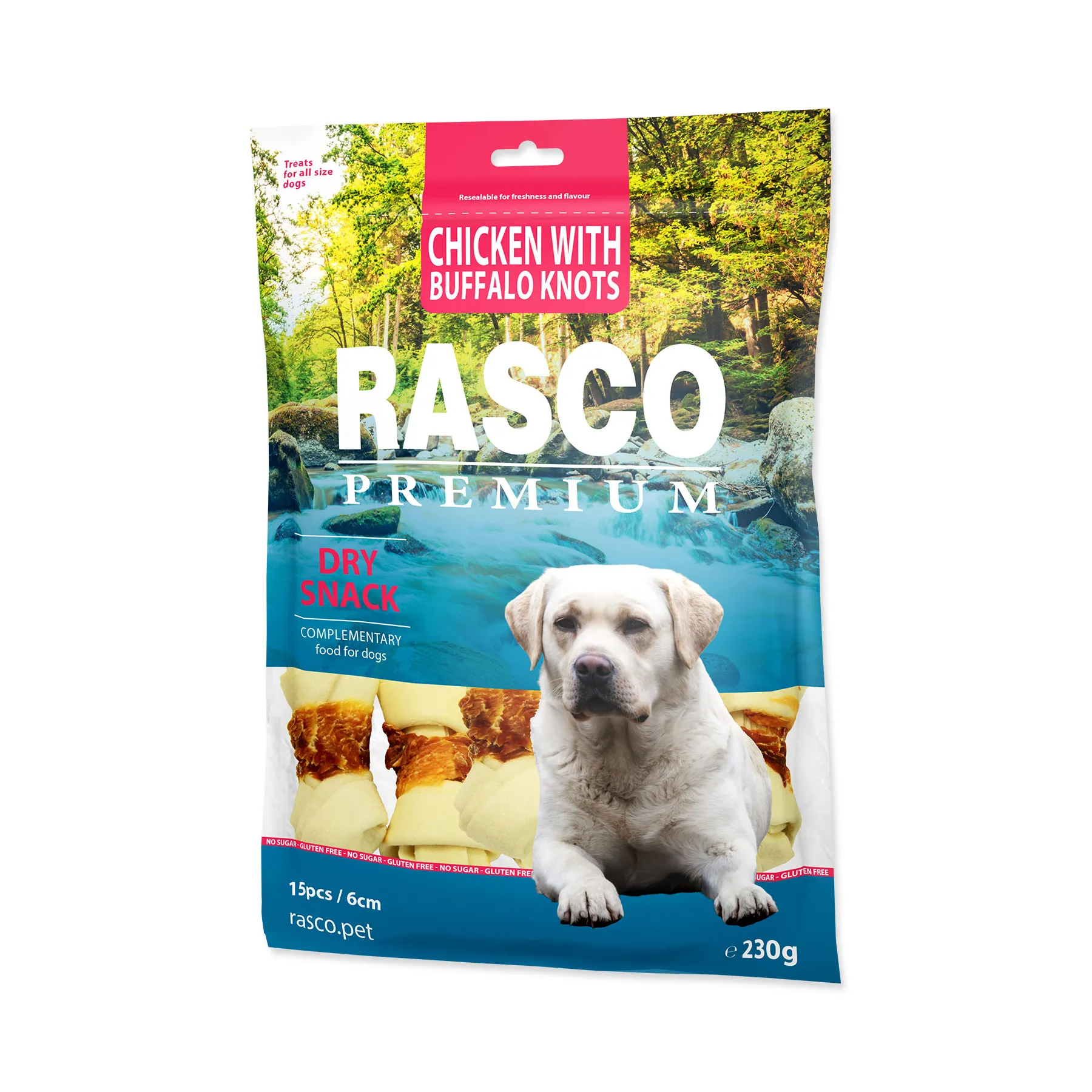 Rasco Premium Bůvolí uzle obalené kuřecím 6 cm 230 g