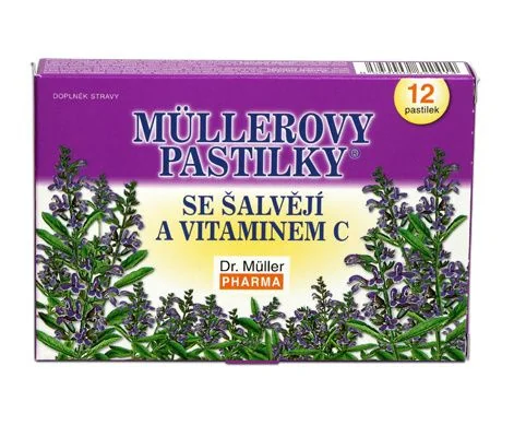 Dr. Müller Müllerovy pastilky se šalvějí a vitaminem C 12 pastilek