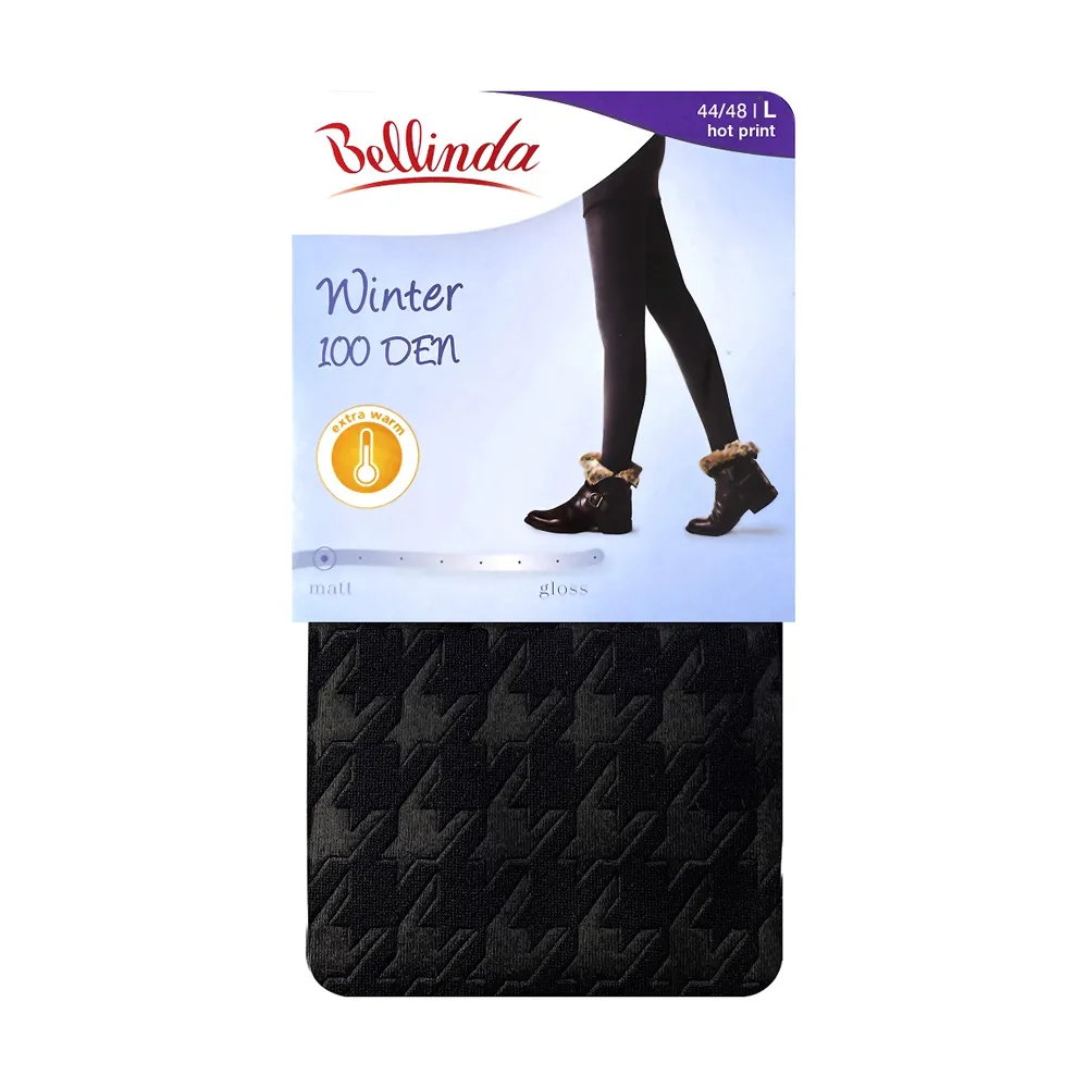 Bellinda Winter 100 DEN vel. 48 dámské teplé punčochové kalhoty hot print
