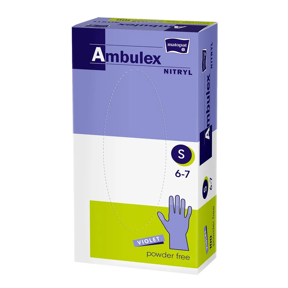 Ambulex Nitryl Rukavice nepudrované violet vel. S 100 ks