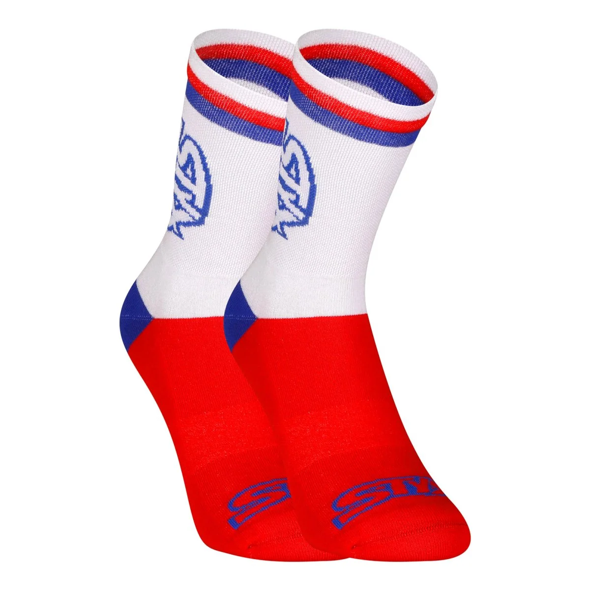 Styx 3PACK ponožky vysoké červené trikolóra (3HV10444) XL