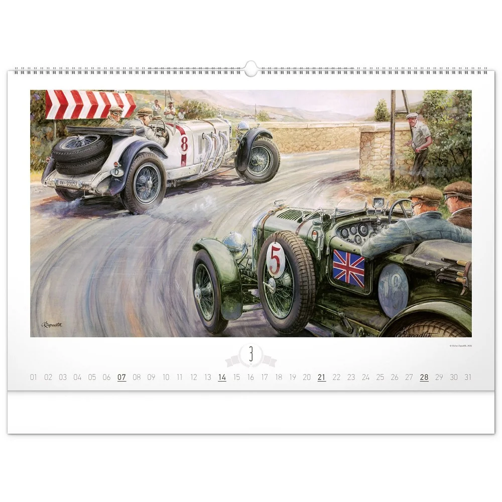 NOTIQUE Nástěnný kalendář Oldtimers - Václav Zapadlík 2027 64 × 42 cm