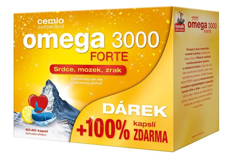 Cemio Omega 3000 Forte 60 + 60 kapslí dárek 2017