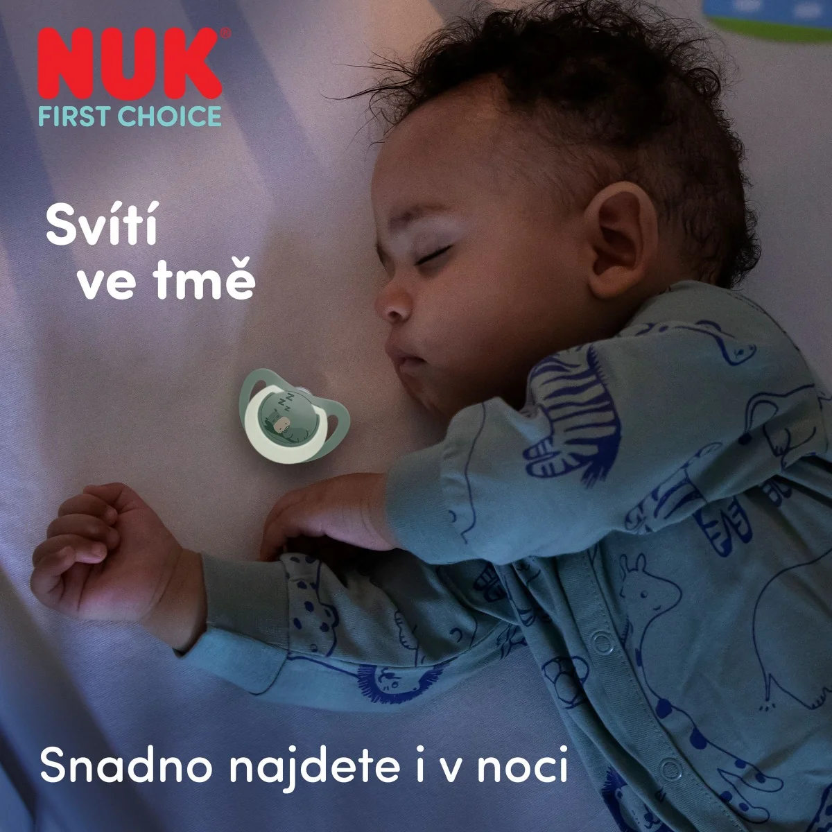 NUK First Choice Night Dudlík 6–18m box 2 ks hippo/koala