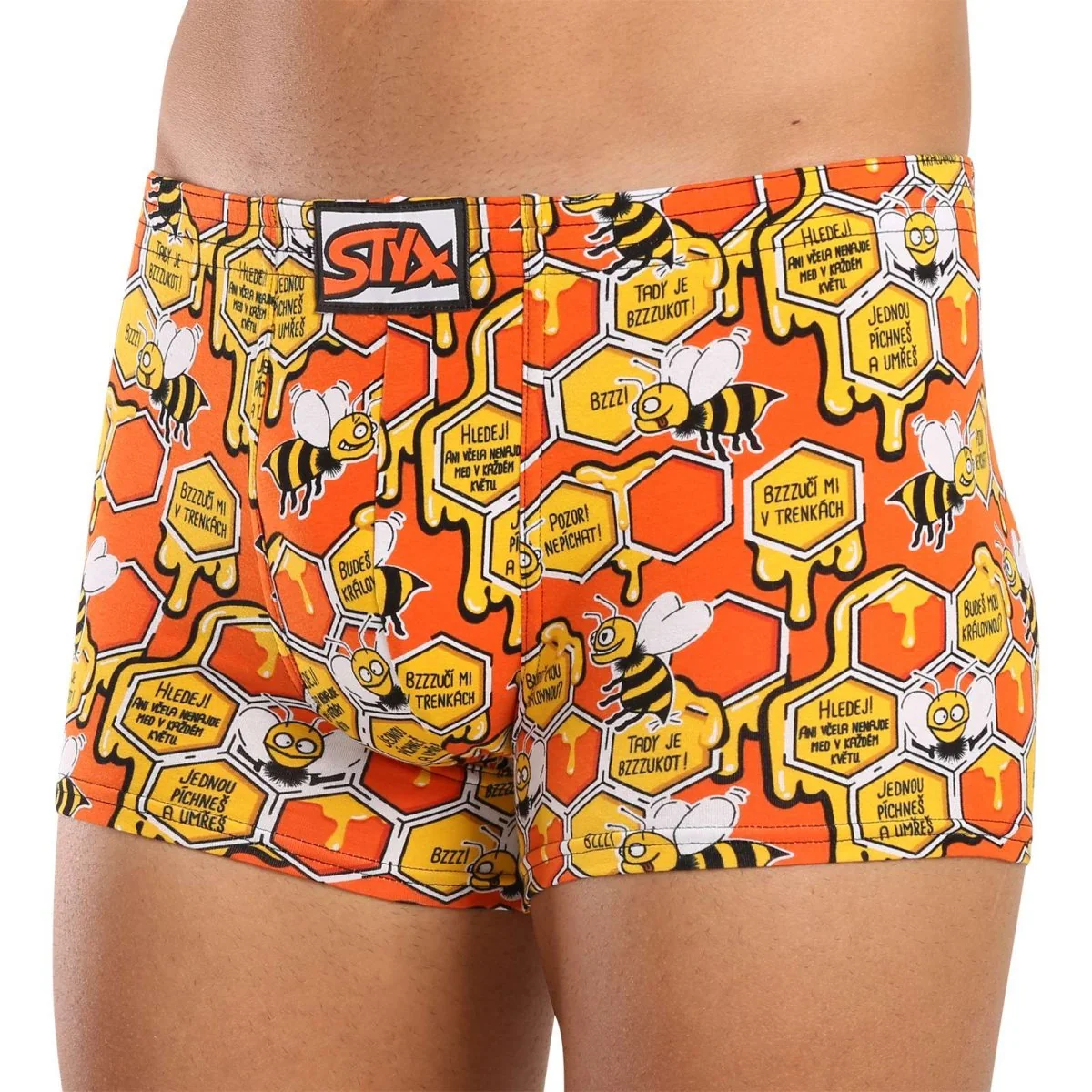 Styx Pánské boxerky art klasická guma včelky (Q1654) M