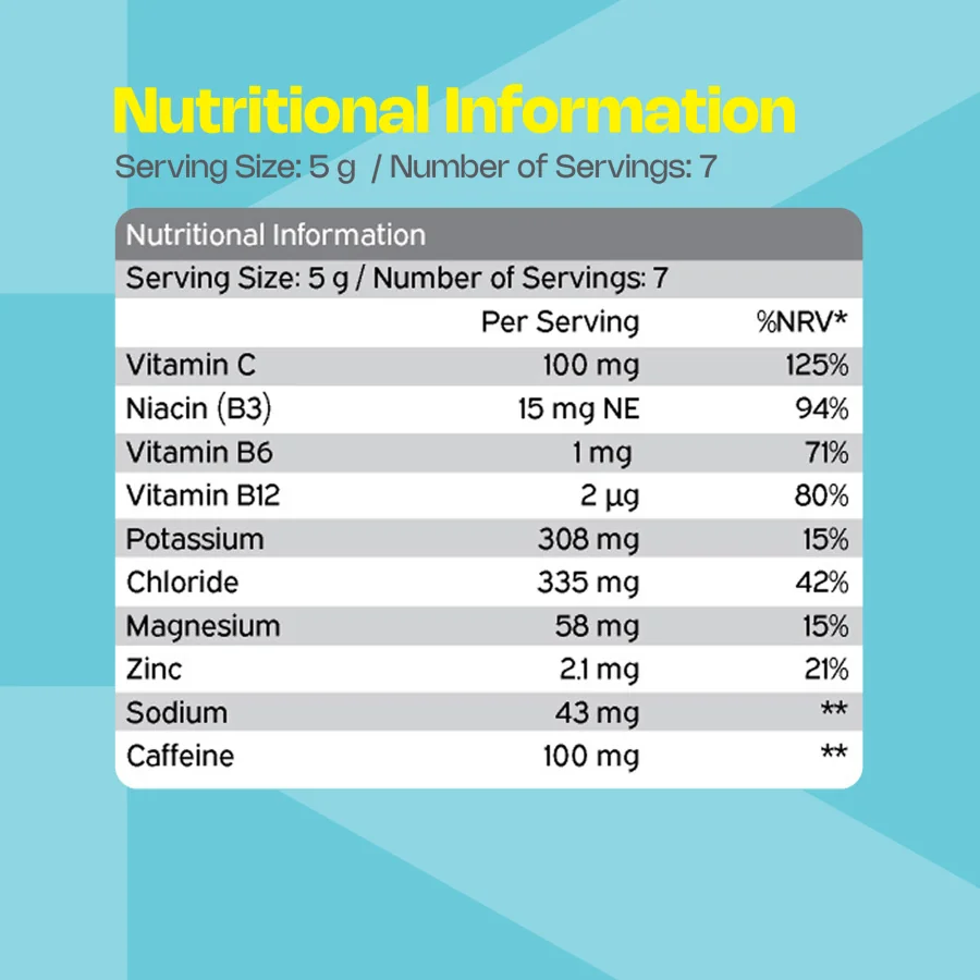 Nutriburst Elektrolyty Energy hydratační nápoj s vitamíny 7 ks zelené jablko