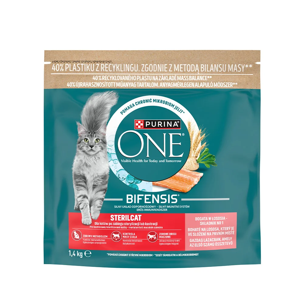 Purina ONE Bifensis Sterilised losos granule pro kočky 1,4 kg