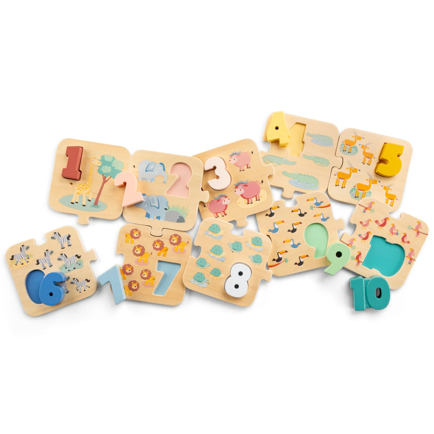 New Classic Toys Puzzle - Učíme se číslice - safari