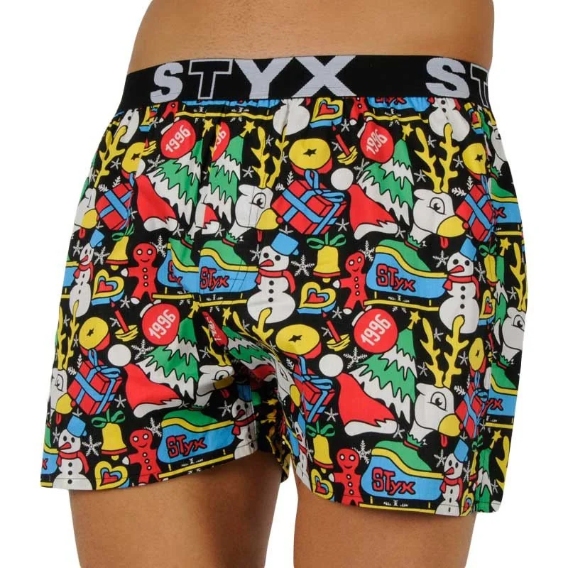 Styx Pánské trenky art sportovní guma Vánoce (B1258) M