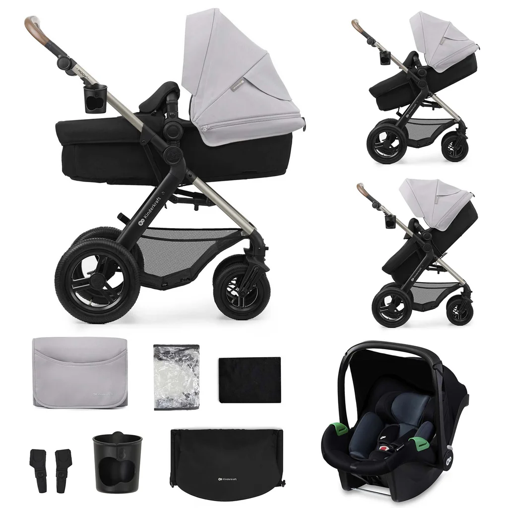 Kinderkraft Kočárek kombinovaný Moov 2 Air 3v1 Moonlight Grey