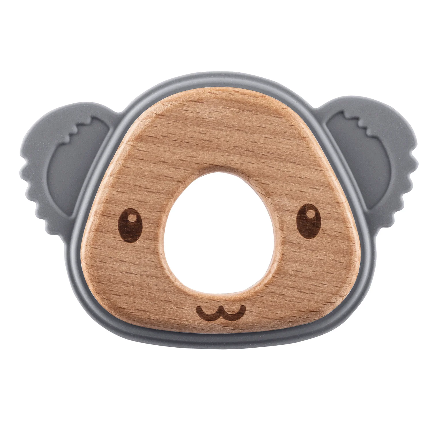 Zopa Silikonové dřevěné kousátko Koala, Dove Grey 3