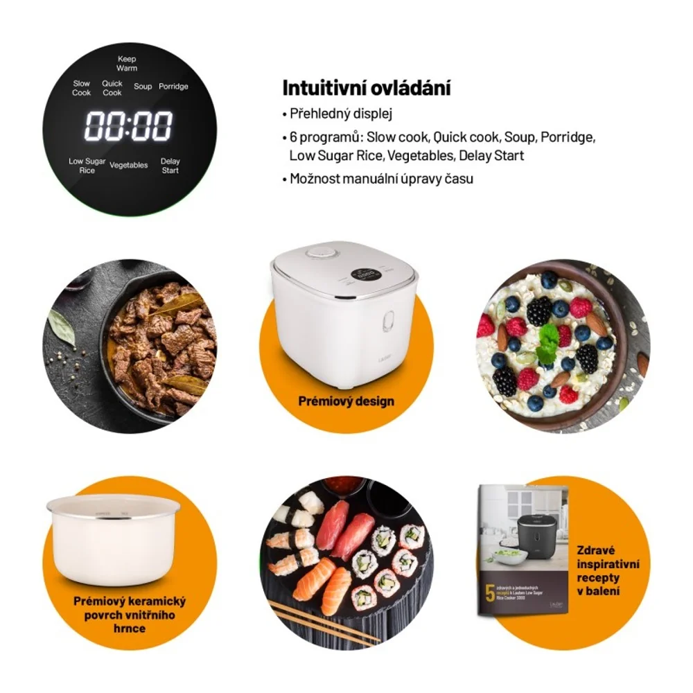 Lauben Low Sugar Rice Cooker 3000WT multifunkční rýžovar