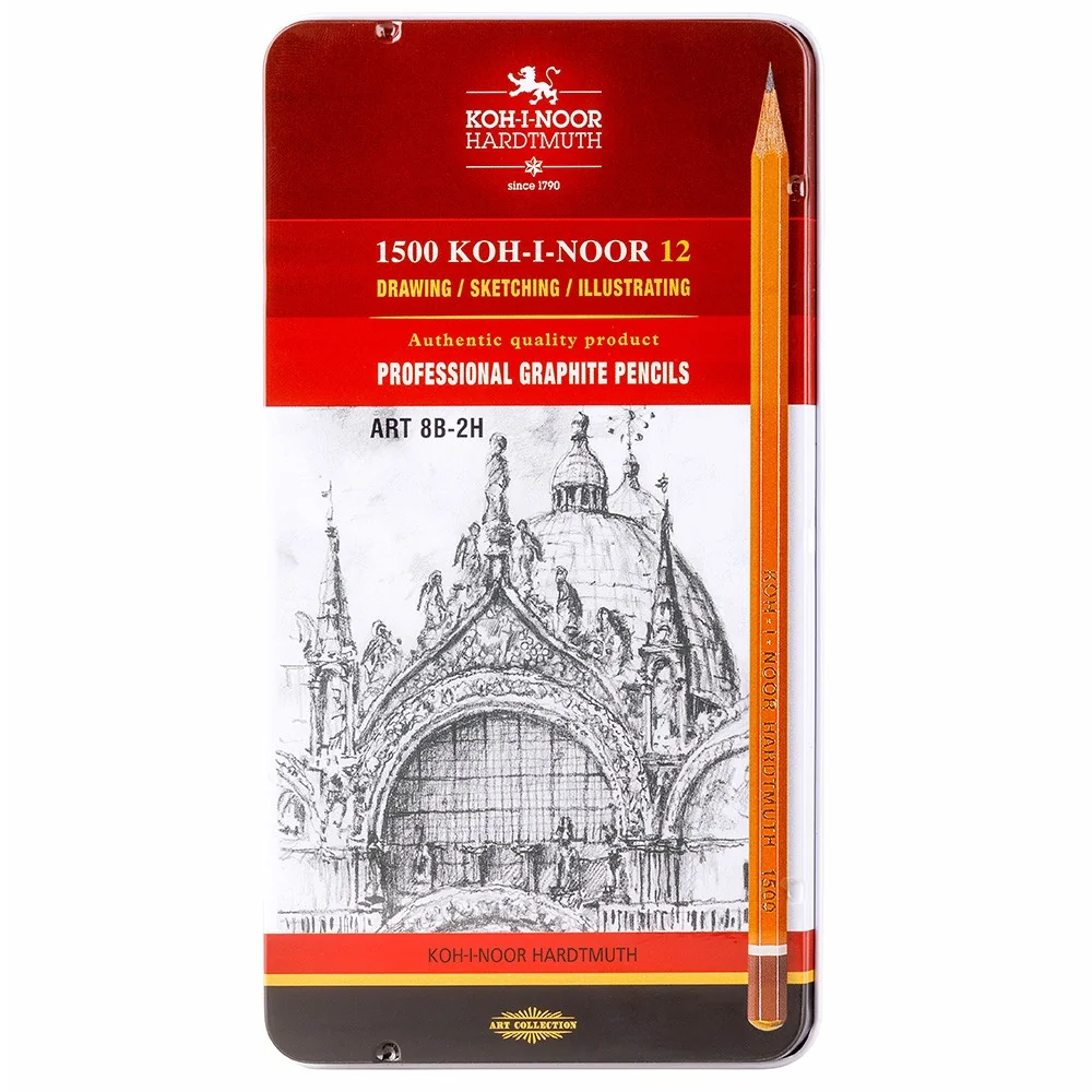 KOH-I-NOOR 1502/12 - souprava grafitových tužek ART, 8B-2H - 12 ks