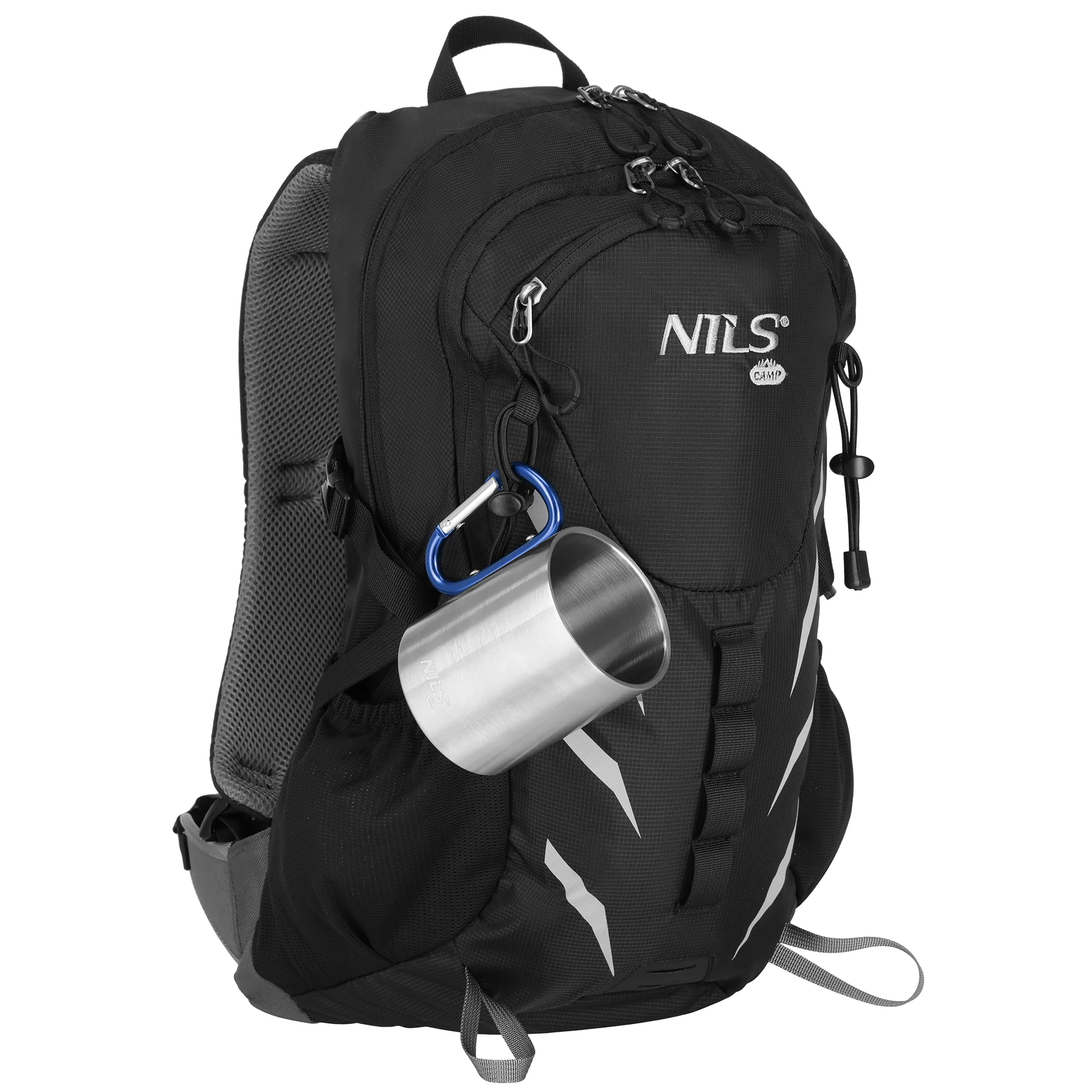 Nils Kempingový hrnek NC17110 s karabinou 300ml modrý