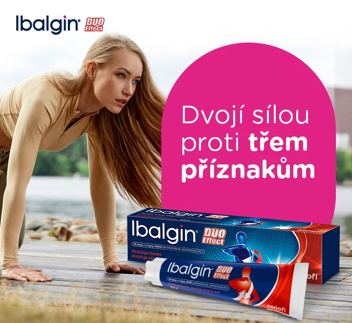Ibalgin Duo Effect krém 100 g. Dvojí silou proti třem příznakům. Ibalgin Duo Effect krém 100 g. Dvojí silou proti třem příznakům.