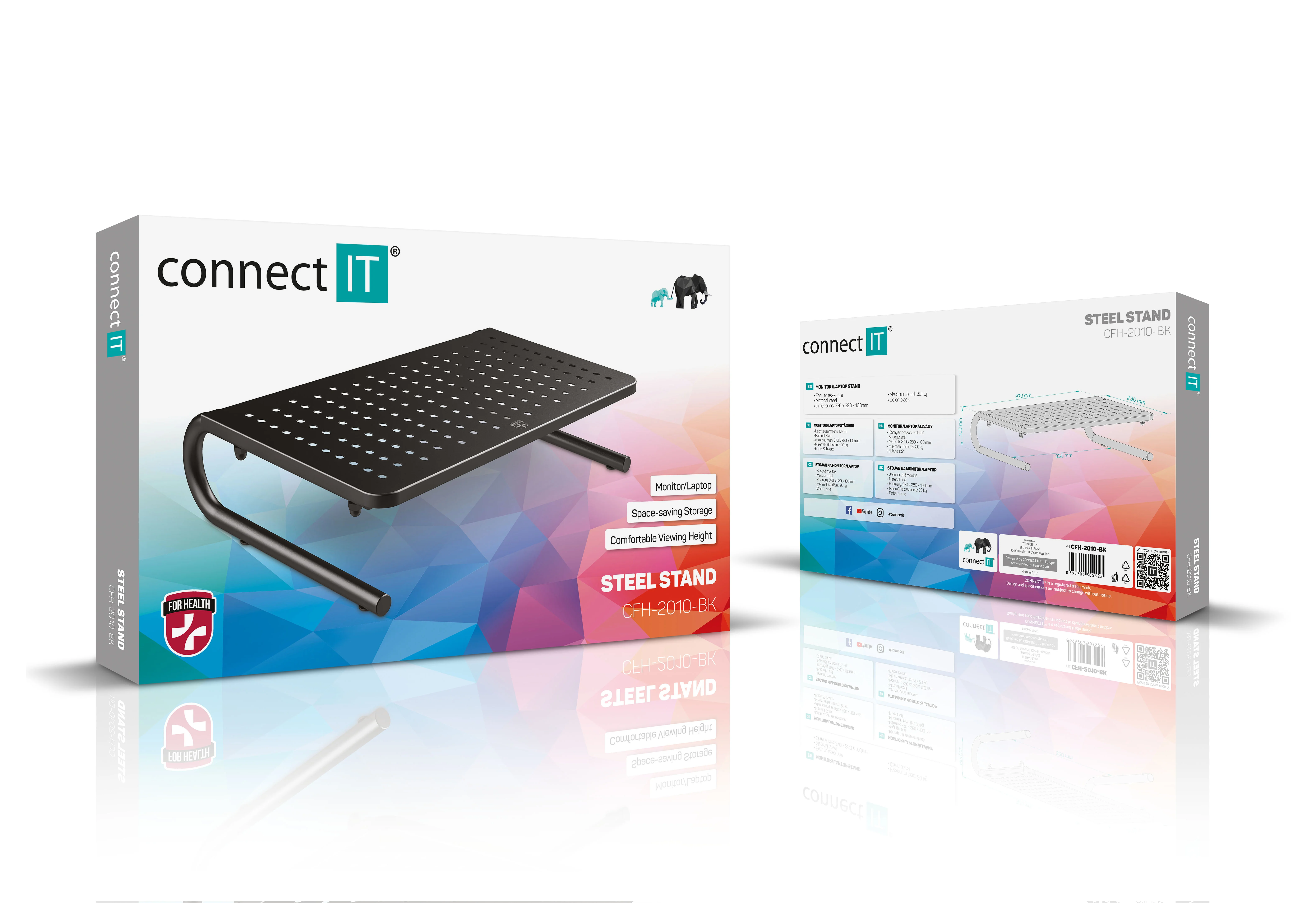 Connect IT For Health Podstavec pod monitor/notebook černý