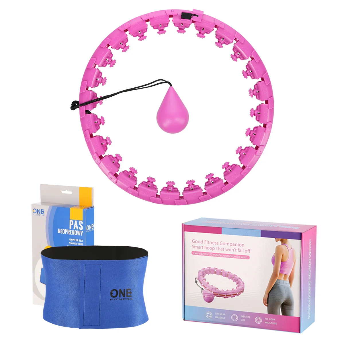 HMS Masážní hula hoop FH01 se závažím fialová