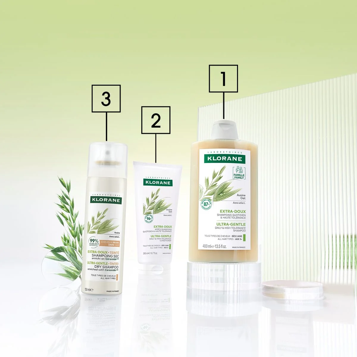 KLORANE Suchý šampon s ovsem na tmavé vlasy 150 ml