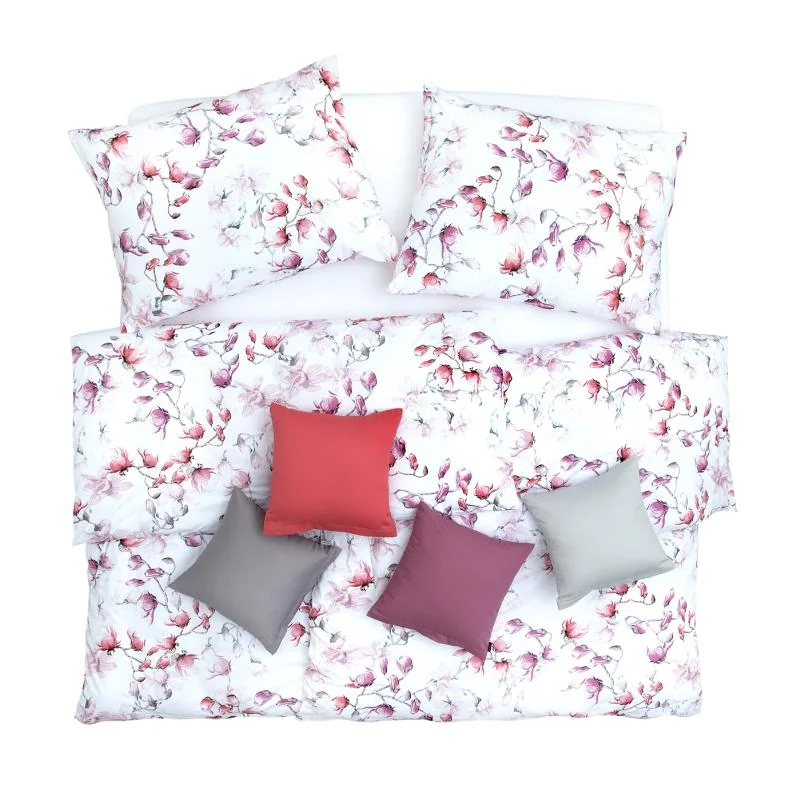 SCANquilt povlečení ART JERSEY magnolia bílorůžová 140 x 200/70 x 90 cm