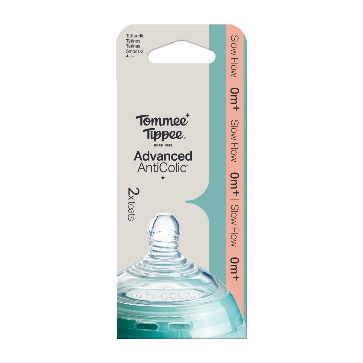 Tommee Tippee Advanced Anti-Colic Savička na lahev pomalý průtok 0m+ 2 ks