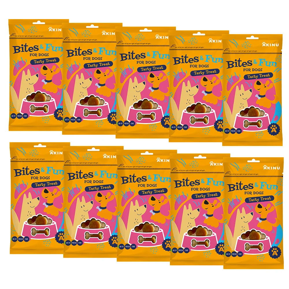 Akinu BITES & FUN Kuřecí chipsy pamlsek pro psy 10 x 85 g
