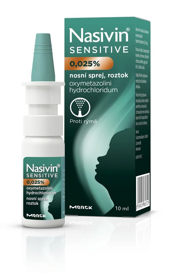 Nasivin Sensitive pro děti 0,25 mg/ml nosní sprej, roztok 10 ml
