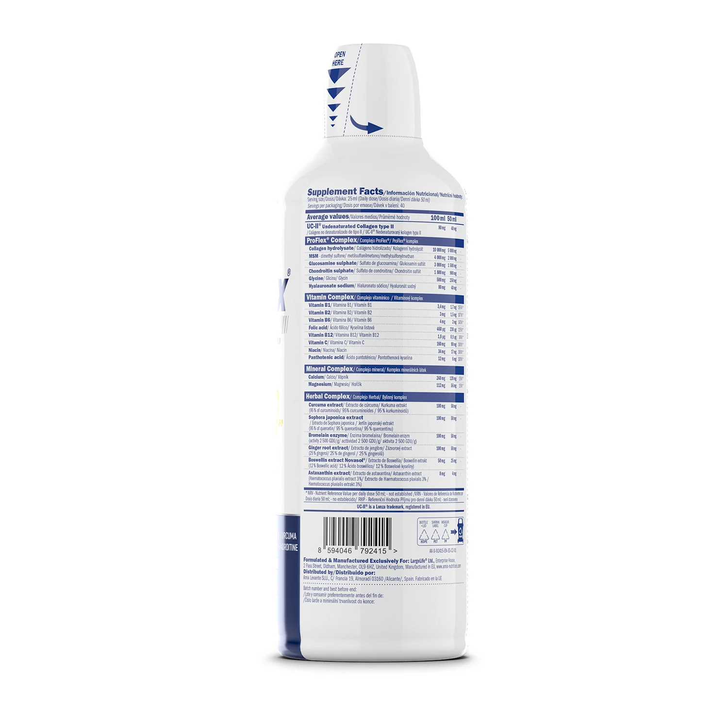 Amix Nutrition ProFlex® Collagen + UC-II® Liquid 1000ml Applemon 1000ml Applemon