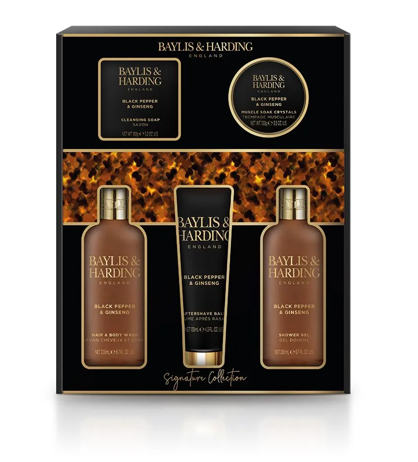 Baylis & Harding Sada péče o tělo pro muže Black Pepper & Ginseng 5 ks