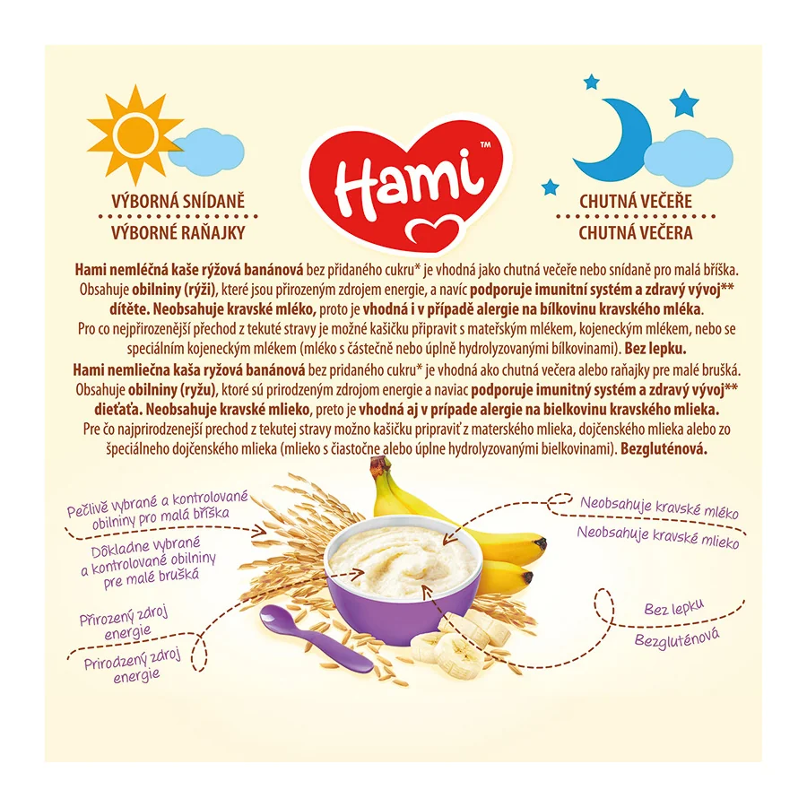 Hami Nemléčná kaše rýžová banánová 170 g