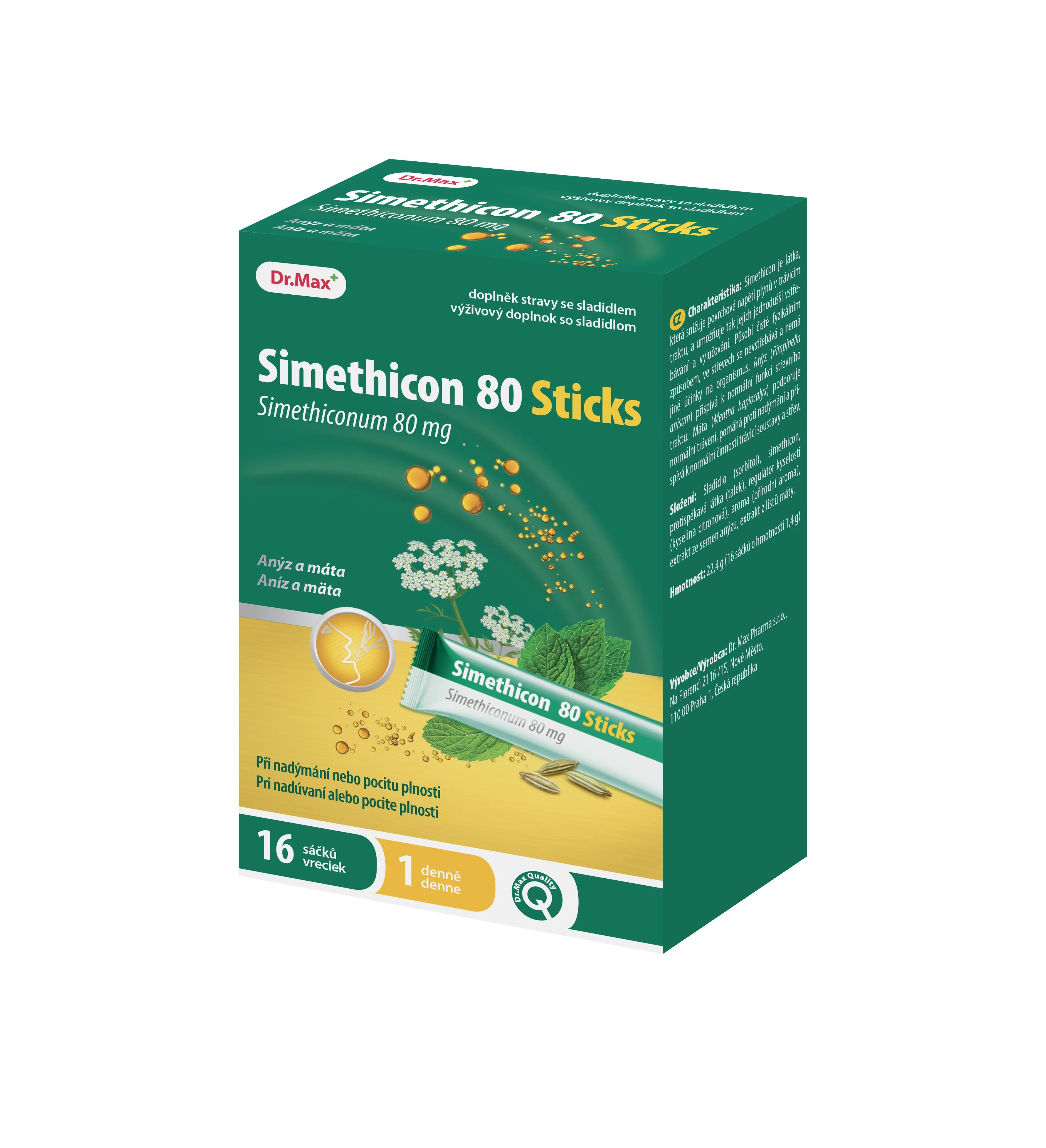 Dr. Max Simethicon 80 Sticks 16 sáčků