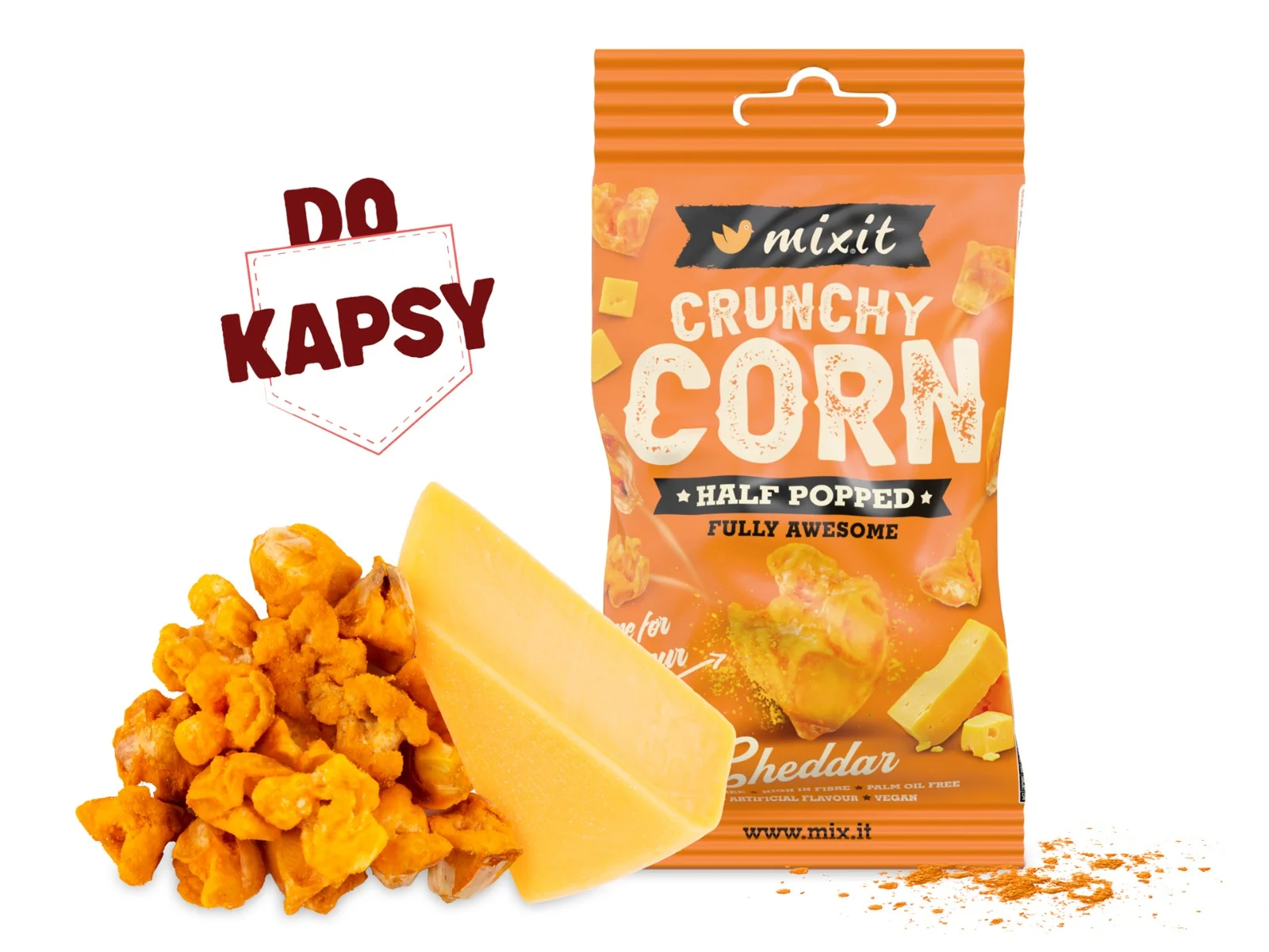 Mixit Crunchy Corn do kapsy Cheddar 40 g