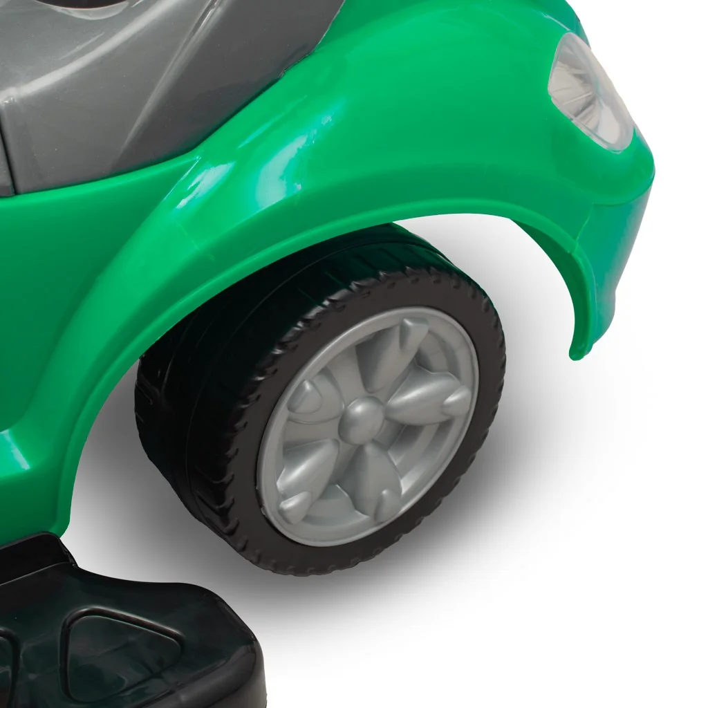 Baby Mix Dětské odrážedlo s vodící tyčí 3v1  Mega Car zelené
