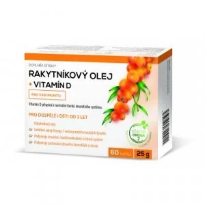 Noventis Rakytníkový olej + vitamín D 60 kapslí