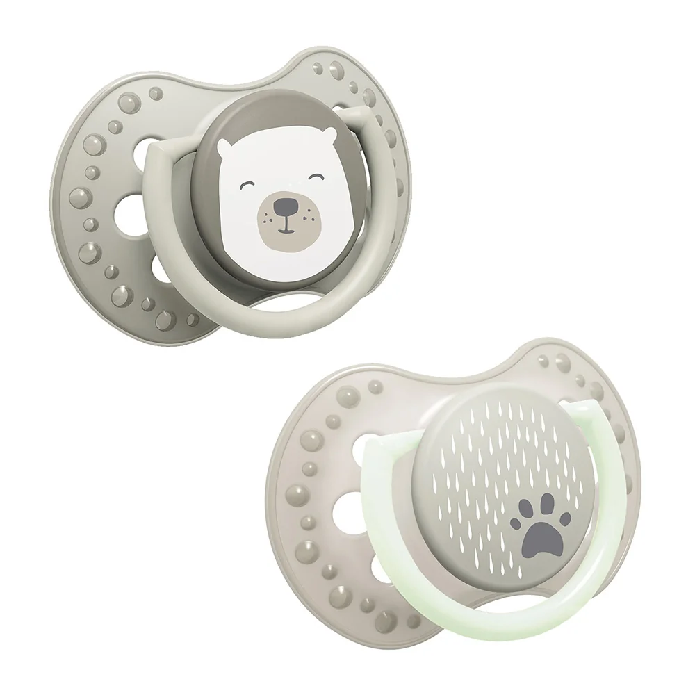 LOVI Dudlík silikonový dynamický svítící 0–6m 2 ks Buddy bear