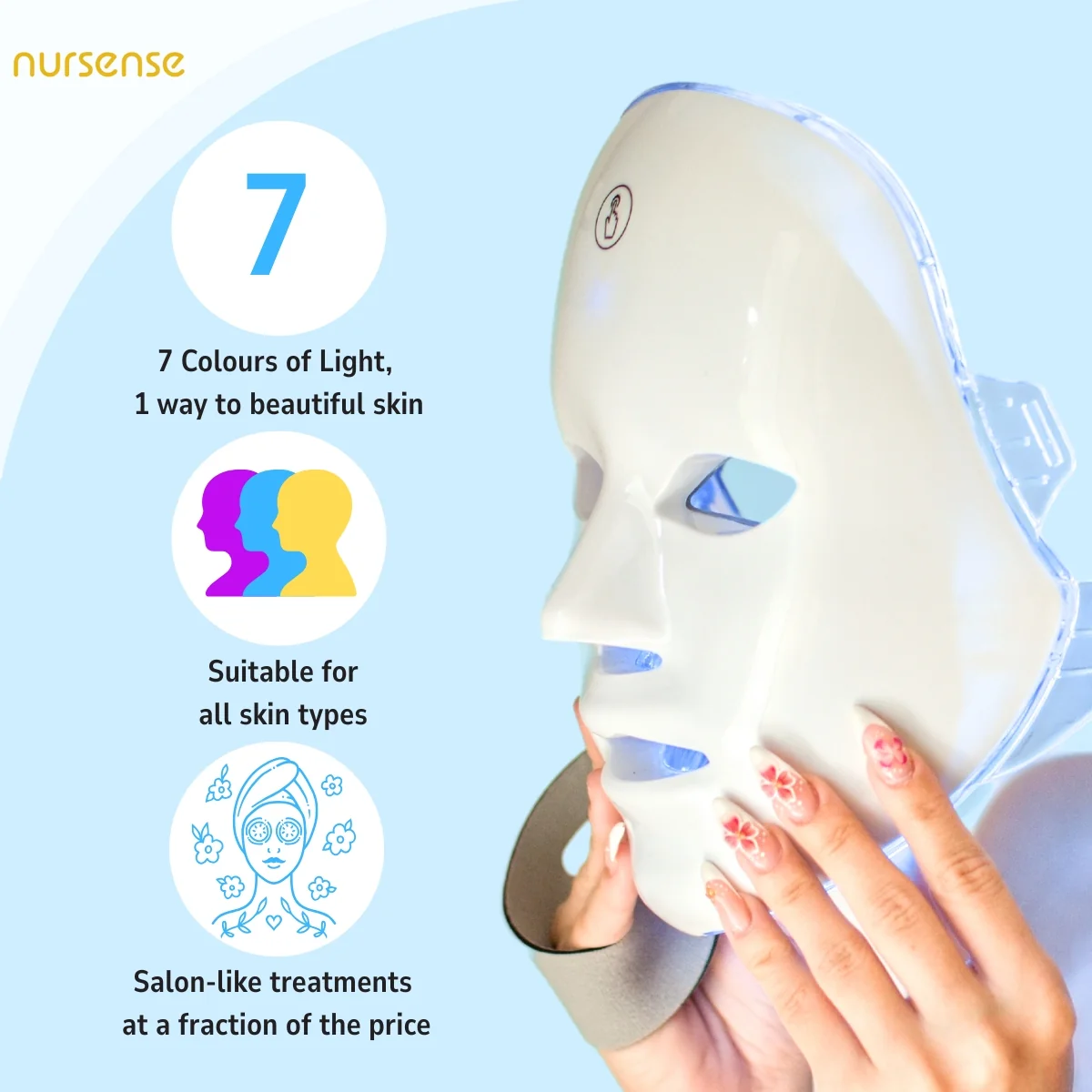 Nursense Ošetřující LED maska na obličej