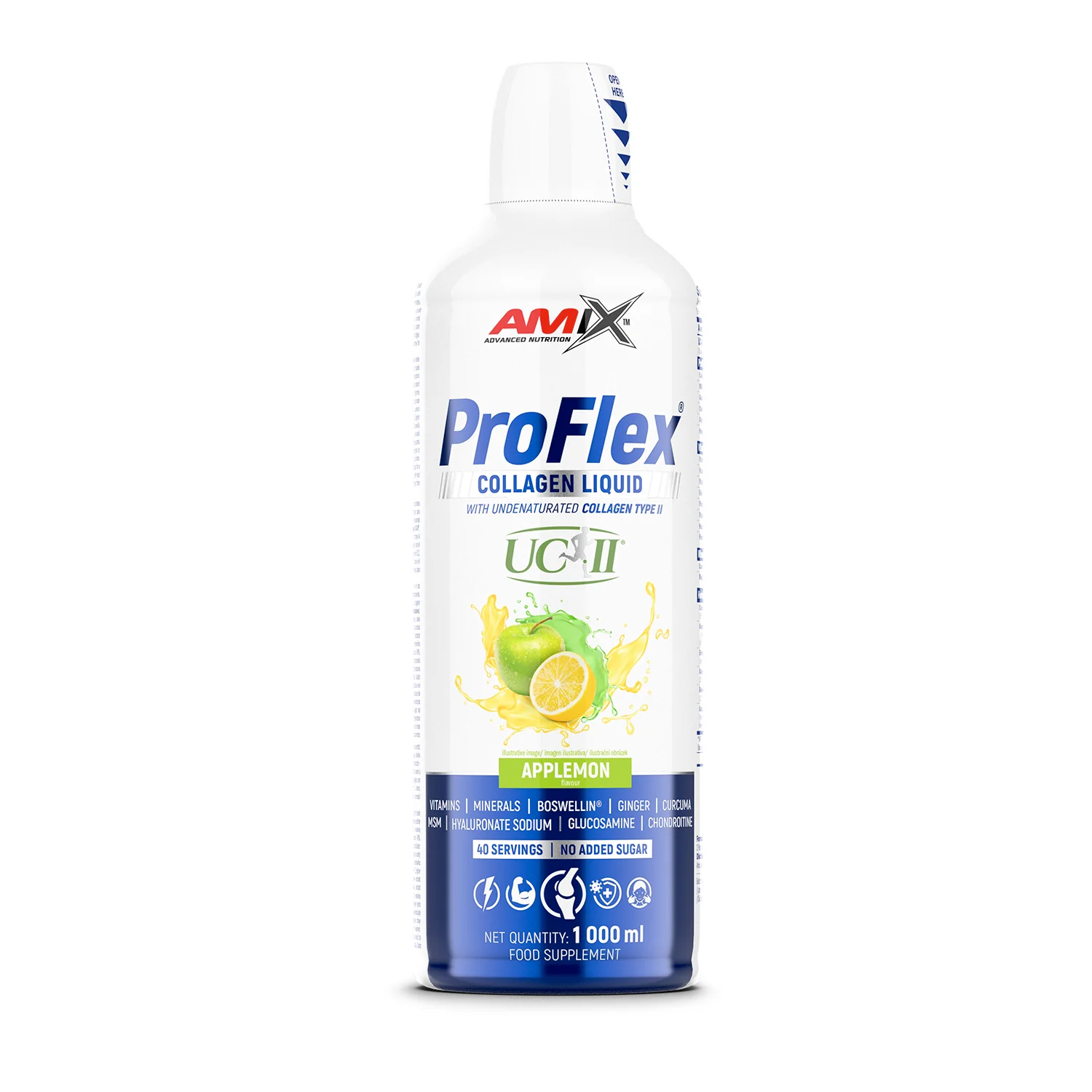 Amix Nutrition ProFlex® Collagen + UC-II® Liquid 1000ml Applemon 1000ml Applemon