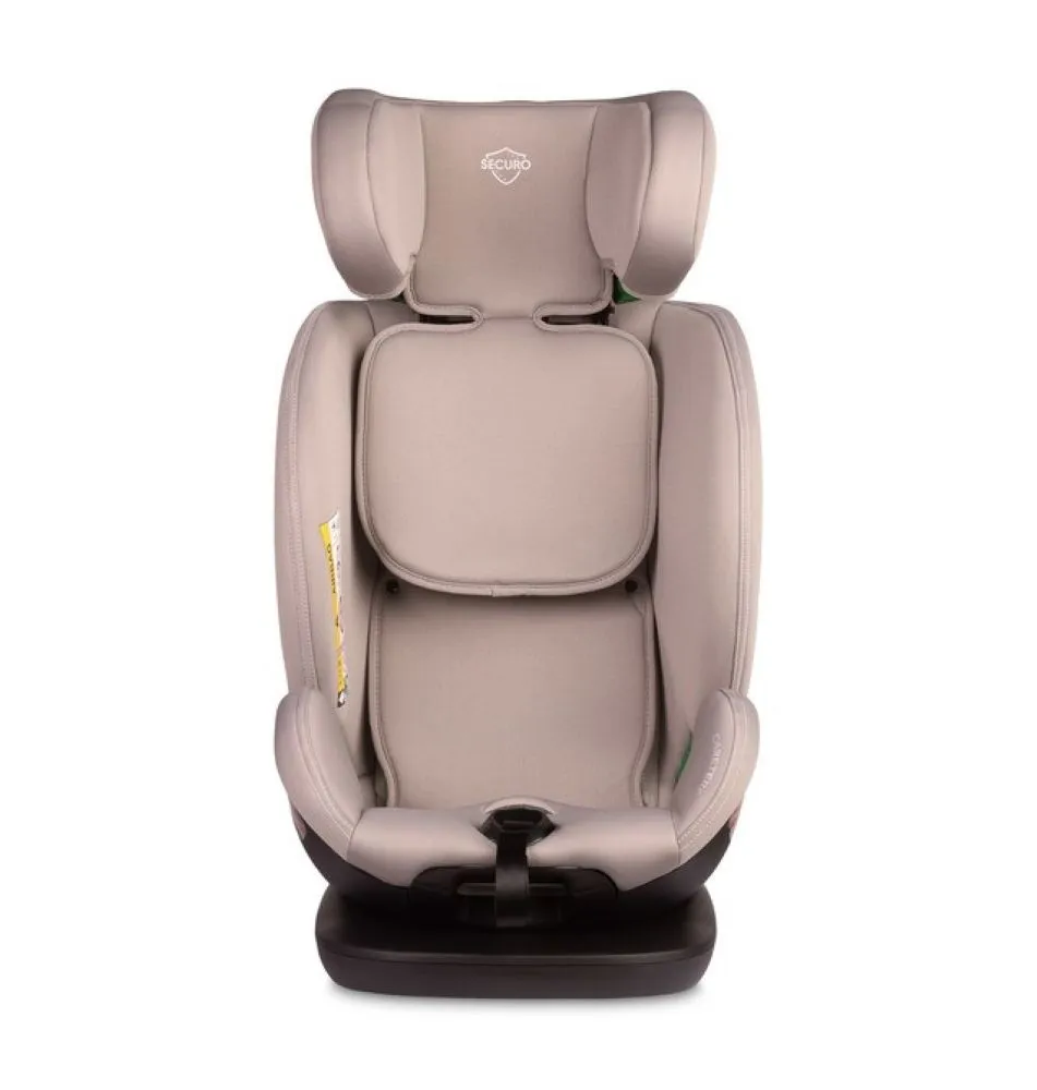 Caretero Dětská autosedačka Securo 40-150 cm, otočná, ISOFIX, i-Size, 40-150, světlé šedá 