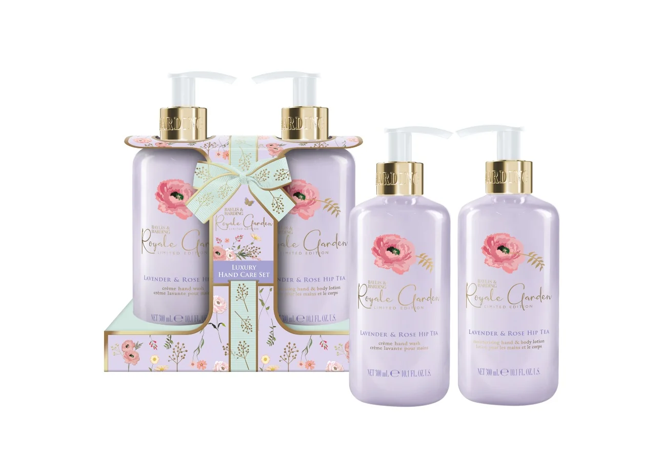 Baylis & Harding Royale Garden Sada péče o ruce Levandule & Šípkový čaj 2x300 ml
