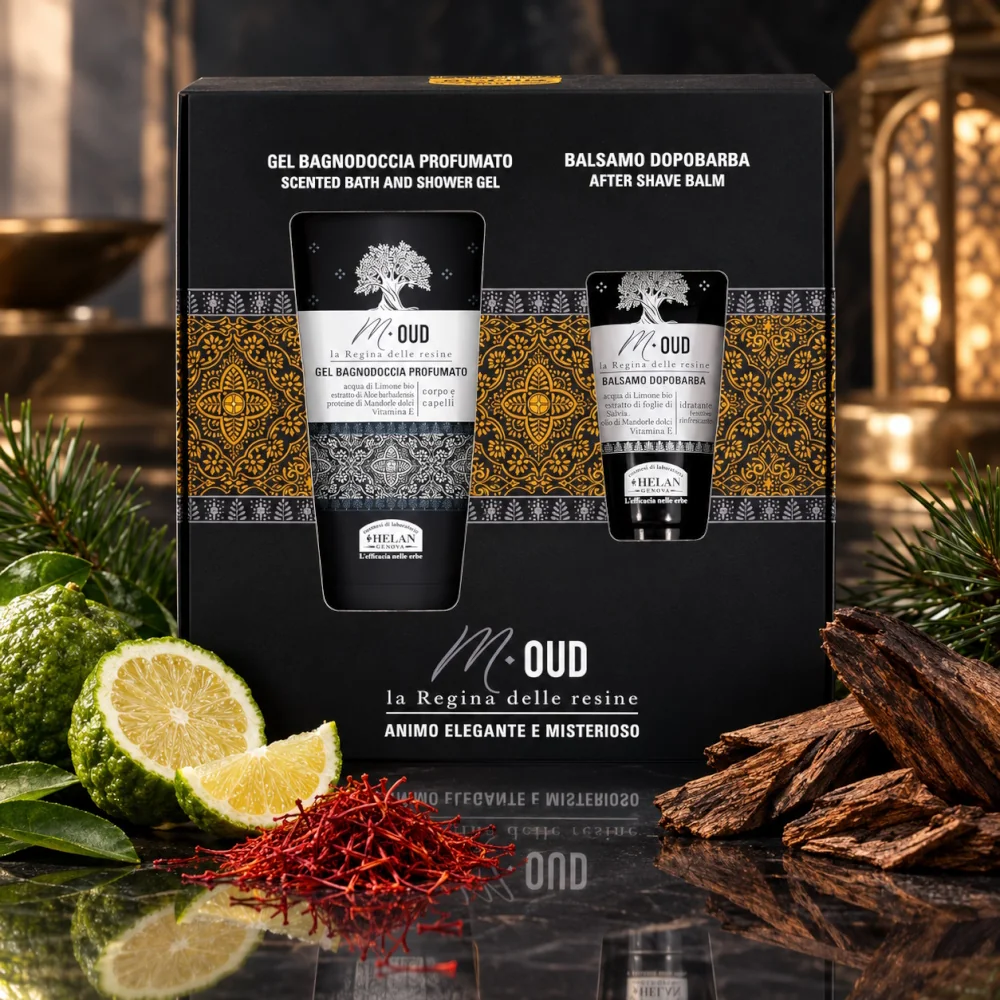 HELAN M-OUD sprchový gel + balzám po holení dárková sada