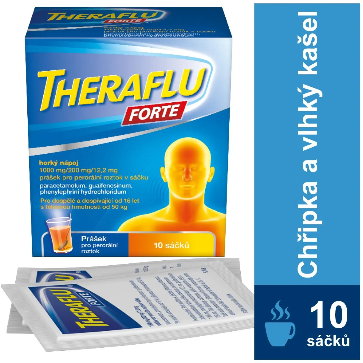 Theraflu Forte 1000 mg/200 mg/12,2 mg prášek pro perorální roztok 10 sáčků