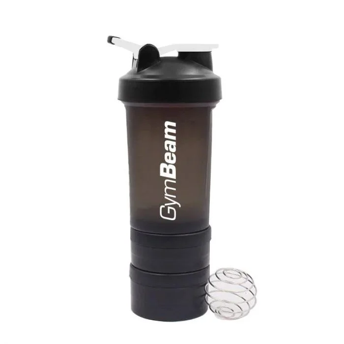 GymBeam Vícedílný šejkr Blend Bottle Black White 450 ml