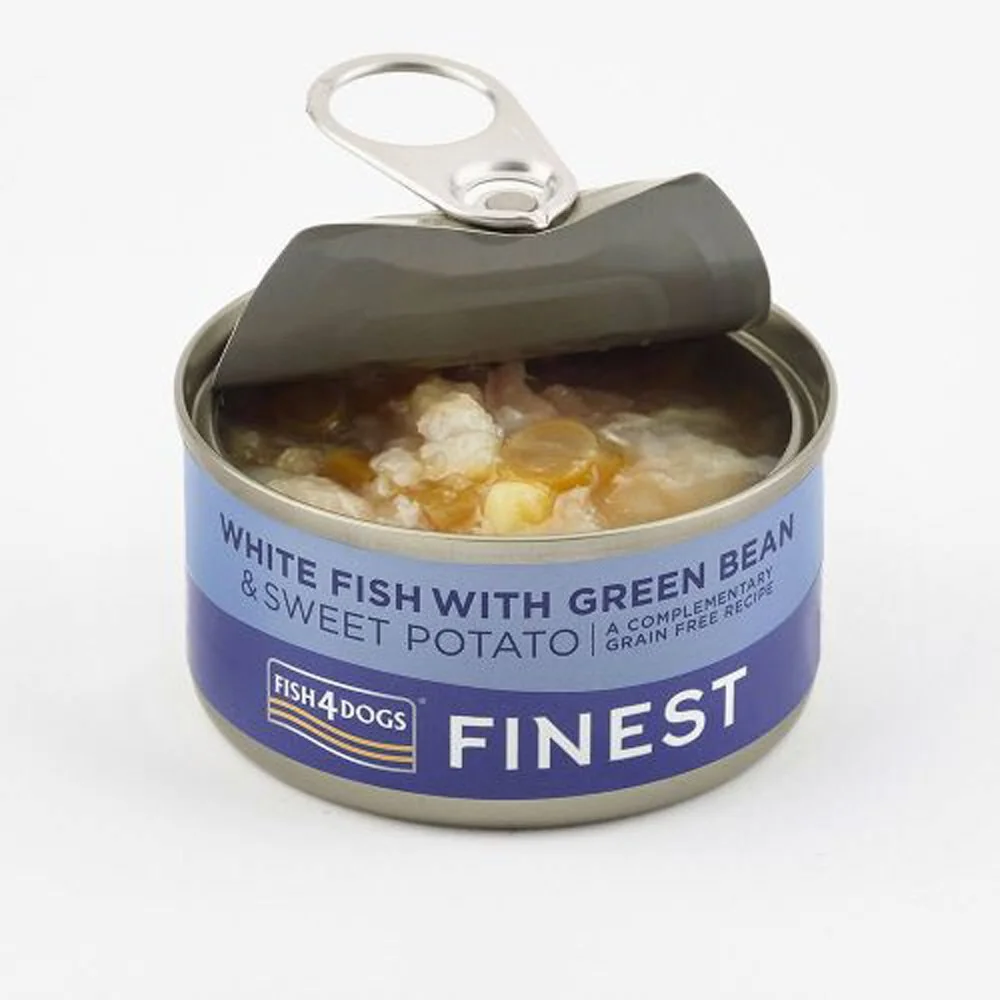 Fish4Dogs Konzerva pro psy Finest s rybou, sladkými bramborami a zelenými fazolkami 85 g