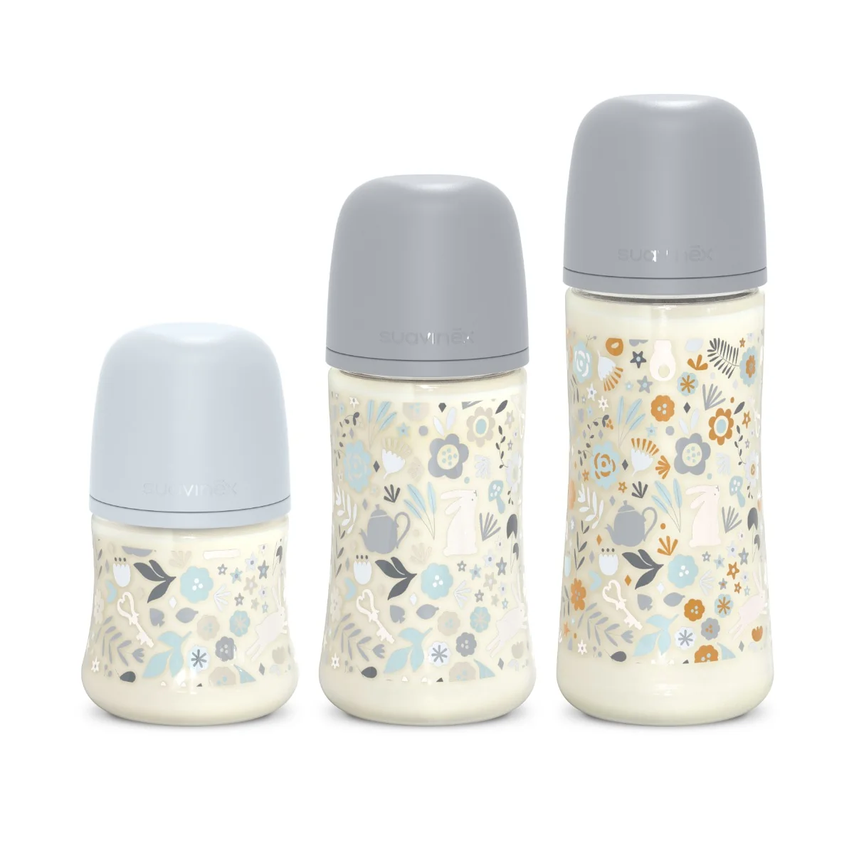 Suavinex Wonderland Kojenecká láhev průtok L 6m+ 360 ml 1 ks liberty modrá