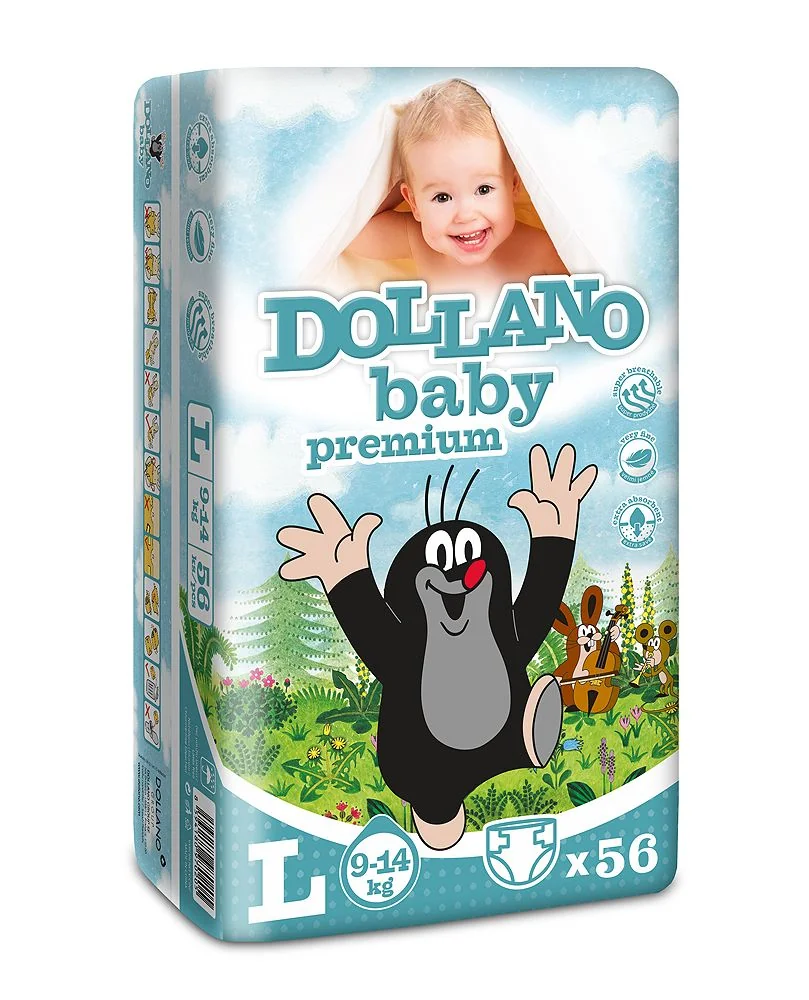 DOLLANO baby premium L 9-14kg 56ks