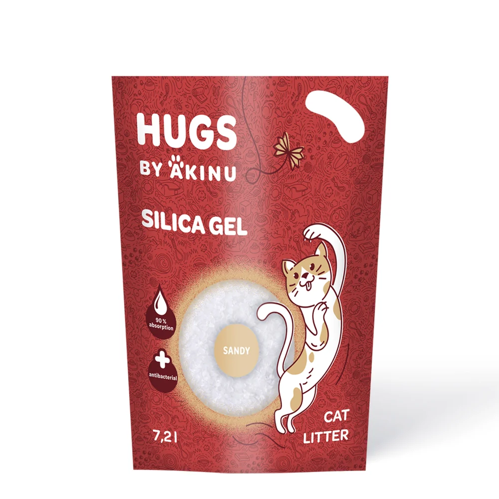 Akinu HUGS by Akinu Sandy Silika gel (jemný - 0,5 - 2 mm) stelivo pro kočky 2 x 7,2 l