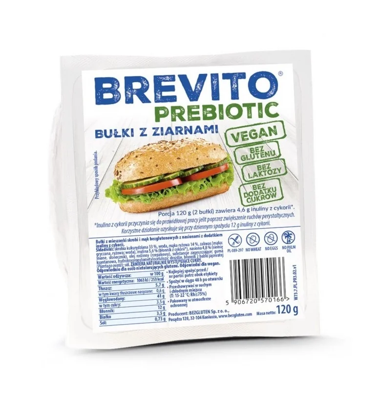BREVITO Prebiotic Bulky se semínky bez lepku 2x120 g