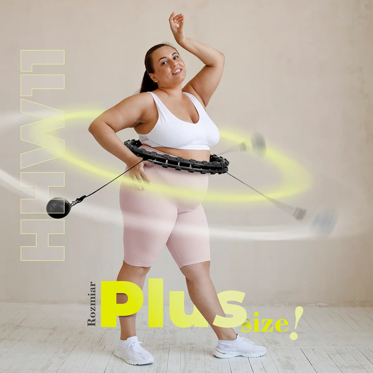 HMS Sada černé masážní Hula Hoop se závažím HHW11